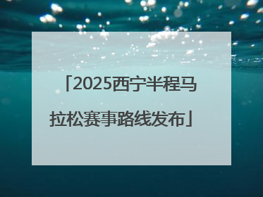 2025西宁半程马拉松赛事路线发布