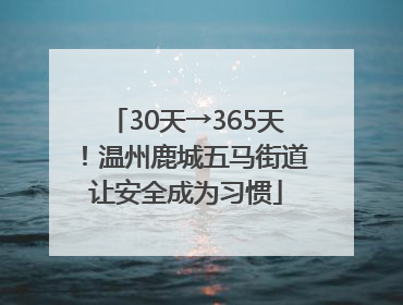 30天→365天！温州鹿城五马街道让安全成为习惯